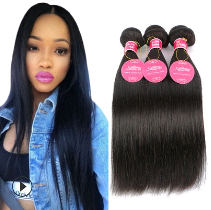 Real Human Hair Straight & Wavy Wig / Hair Curtain – Natural Color